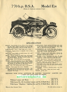Preview: BSA Motorrad Prospekt 40 Seiten  1926   bsa-p26