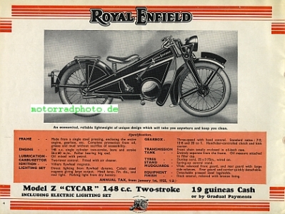 Preview: Royal Enfield Motorrad Prospekt 24 Seiten  1935  royen-p35