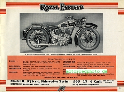 Preview: Royal Enfield Motorrad Prospekt 24 Seiten  1935  royen-p35