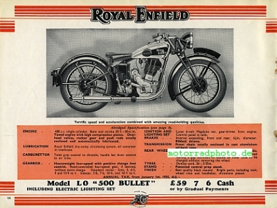 Preview: Royal Enfield Motorrad Prospekt 24 Seiten  1935  royen-p35