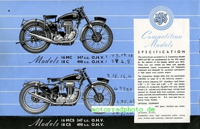 Preview: A.J.S. Motorrad Prospekt  10 Seiten  1951     ajs-p51
