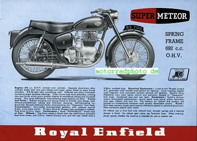 Preview: Royal Enfield Motorrad Prospekt 12 Seiten  1956   royen-p56