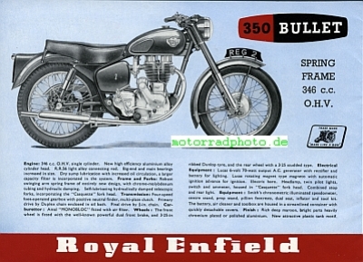 Preview: Royal Enfield Motorrad Prospekt 12 Seiten  1956   royen-p56