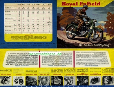 Preview: Royal Enfield Motorrad Prospekt 8 Seiten  1957   royen-p57