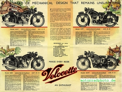 Preview: Velocette Motorrad Prospekt  8 Seiten  1937   velo-p37