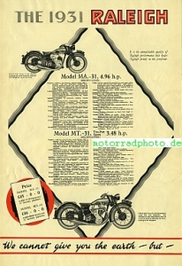 Preview: Raleigh Motorrad Prospekt  12 Seiten 1931   ral-p31
