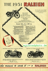 Preview: Raleigh Motorrad Prospekt  12 Seiten 1931   ral-p31