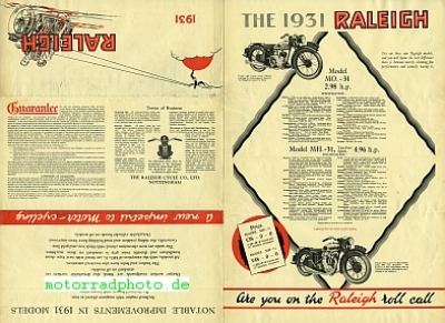 Preview: Raleigh Motorrad Prospekt  12 Seiten 1931   ral-p31