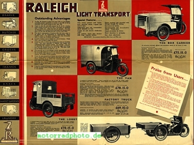 Preview: Raleigh Motordreirad Prospekt 8 Seiten ca. 1930   ral-p30-dr