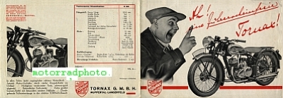 Preview: Tornax Motorrad Prospekt 4 Seiten  1933  tor-p33