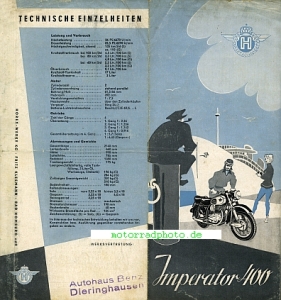 Preview: Horex Motorrad Prospekt Imperator 4 Seiten  1954   ho-p54-imp1
