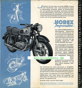 Preview: Horex Motorrad Prospekt Imperator 4 Seiten  1954   ho-p54-imp1