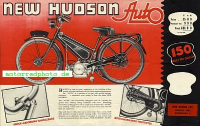 Preview: New Hudson Motorrad Propspekt  6 Seiten  1949   nh-p49