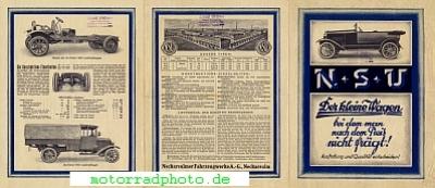Preview: NSU Auto Prospekt  6 Seiten  ca. 1924      nsu-a-p24