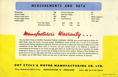 Preview: Dot  Motorrad Prospekt 4 Seiten   1956    dot-p56