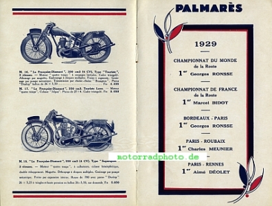 Preview: La Francaise Diamant Motorrad + Fahrrad Prospekt 24 Seiten  1929  lfd-p29-2