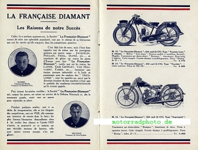 Preview: La Francaise Diamant Motorrad + Fahrrad Prospekt 24 Seiten  1929  lfd-p29-2