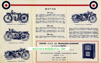 Preview: La Francaise Diamant Motorrad + Fahrrad Prospekt 12 Seiten  1930  lfd-p30