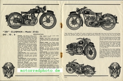Preview: Matchless Motorrad Prospekt 20 Seiten  1937  mat-p37