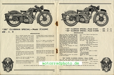 Preview: Matchless Motorrad Prospekt 20 Seiten  1937  mat-p37