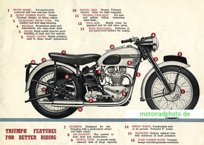 Preview: Triumph GB Motorrad Prospekt 12 Seiten   1951   triu-p51