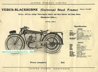 Preview: Verus & Sirrah Motorrad Prospekt 8 Seiten  1926    veru-p26