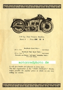 Preview: New Henley Motorrad Prospekt 8 Seiten 1928 nehe-p28