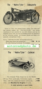 Preview: Metro-Tyler Motorrad Prospekt 6 Seiten  1922  mety-p22