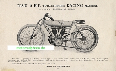 Preview: NSU Motorrad + Automobil Prospekt  20 Seiten  1910   nsu-p10