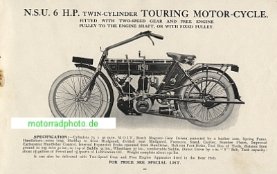 Preview: NSU Motorrad + Automobil Prospekt  20 Seiten  1910   nsu-p10