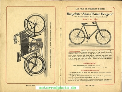 Preview: Peugeot Motorrad und Fahrrad Katalog 34 Seiten 1905  peu-p05