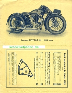 Preview: Bovy Motorrad Prospekt  6 Seiten 1929   bov-p29