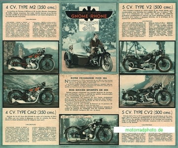 Preview: Gnome Rhone Motorrad Prospekt  12 Seiten  1934  grh-p34-2