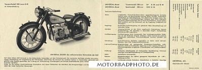 Preview: Universal Motorrad Prospekt  4 Seiten ca. 1954  uni-p54