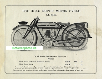Preview: Rover Motorrad Prospekt  24 Seiten 1915  rov-p15