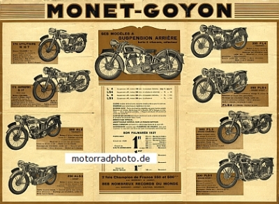 Preview: Monet Goyon Motorrad Prospekt  12 Seiten  1938  mg-p38