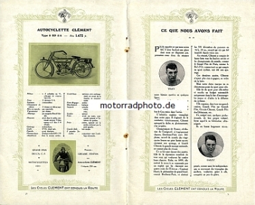 Preview: Clement Motorrad und Fahrrad Katalog 28 Seiten 1914  cle-p14