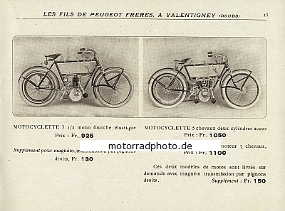 Preview: Peugeot Motorrad + Fahrrad Katalog 20 Seiten  1910  peu-p10