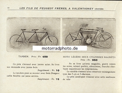 Preview: Peugeot Motorrad + Fahrrad Katalog 20 Seiten  1910  peu-p10
