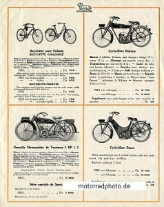 Preview: Peugeot Motorrad + Fahrrad Prospekt 6 Seiten  1923  peu-p23