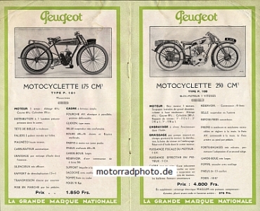 Preview: Peugeot Motorrad Prospekt 8 Seiten 1928  peu-p28