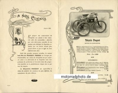 Preview: Peugeot Motorrad + Fahrrad Katalog 26 Seiten  1901  peu-p01