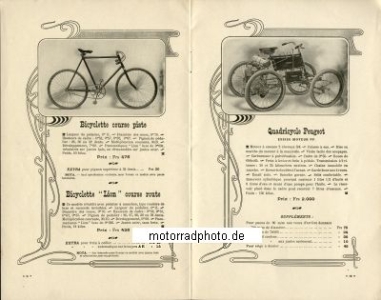 Preview: Peugeot Motorrad + Fahrrad Katalog 26 Seiten  1901  peu-p01