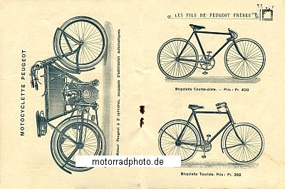 Preview: Peugeot Motorrad + Fahrrad Katalog 12 Seiten  1906  peu-p06