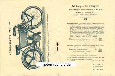Preview: Peugeot Motorrad + Fahrrad Katalog 12 Seiten  1906  peu-p06