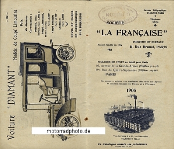 Preview: La Francaise Diamant Motorrad Prospekt 32 Seiten 1905 lfd-p05