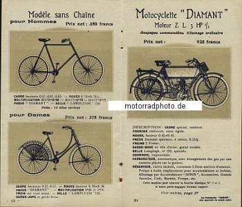 Preview: La Francaise Diamant Motorrad Prospekt 32 Seiten 1905 lfd-p05