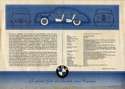 Preview: BMW Automobil Prospekt Typ 501   1951    bmw-op51 Preview: BMW Automobil Prospekt Typ 501   1951    bmw-op51