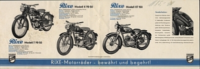 Preview: Rixe Motorrad Prospekt 4 Seiten 1950  rix-p50-2