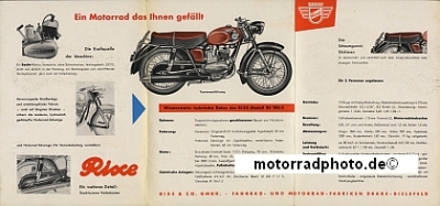 Preview: Rixe Motorrad Prospekt 6 Seiten 1962  rix-p62